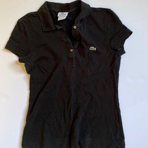 Black Lacoste Short Sleeve Button Down